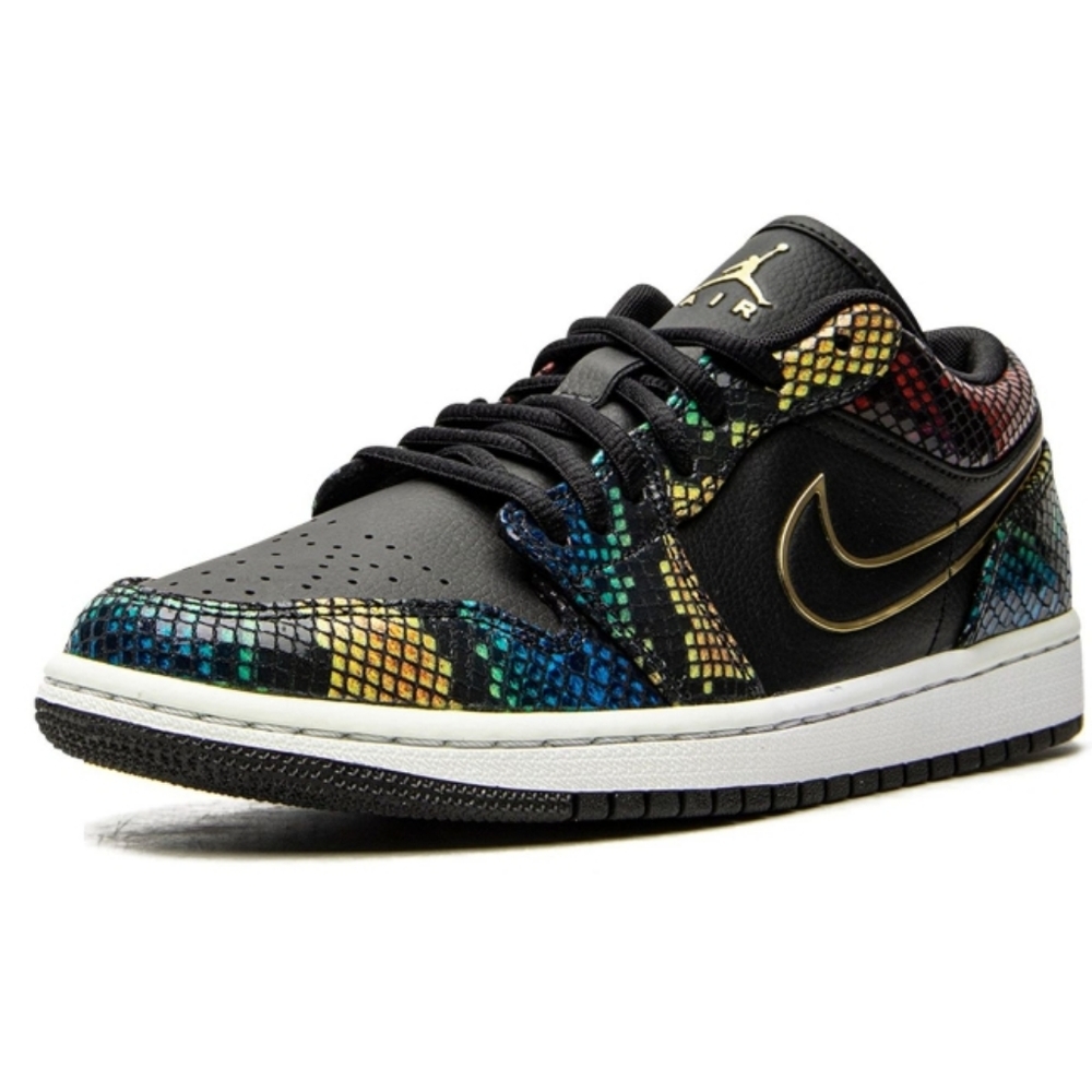 Air Jordan 1 Low Multicolor Snakeskin - Womens Size 9 RARE